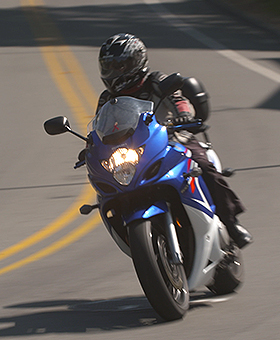 Commuter bike riding around a corner