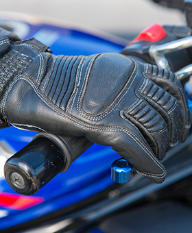 Close up of hand on brake