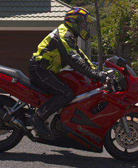Person riding sport/performance bike