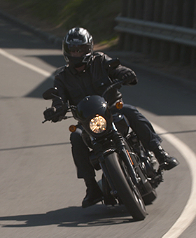 Cruiser bike riding around a corner